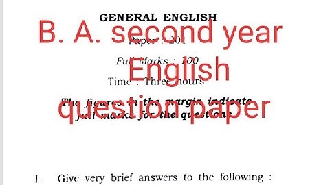 English second year B.A. previous question paper DODL.