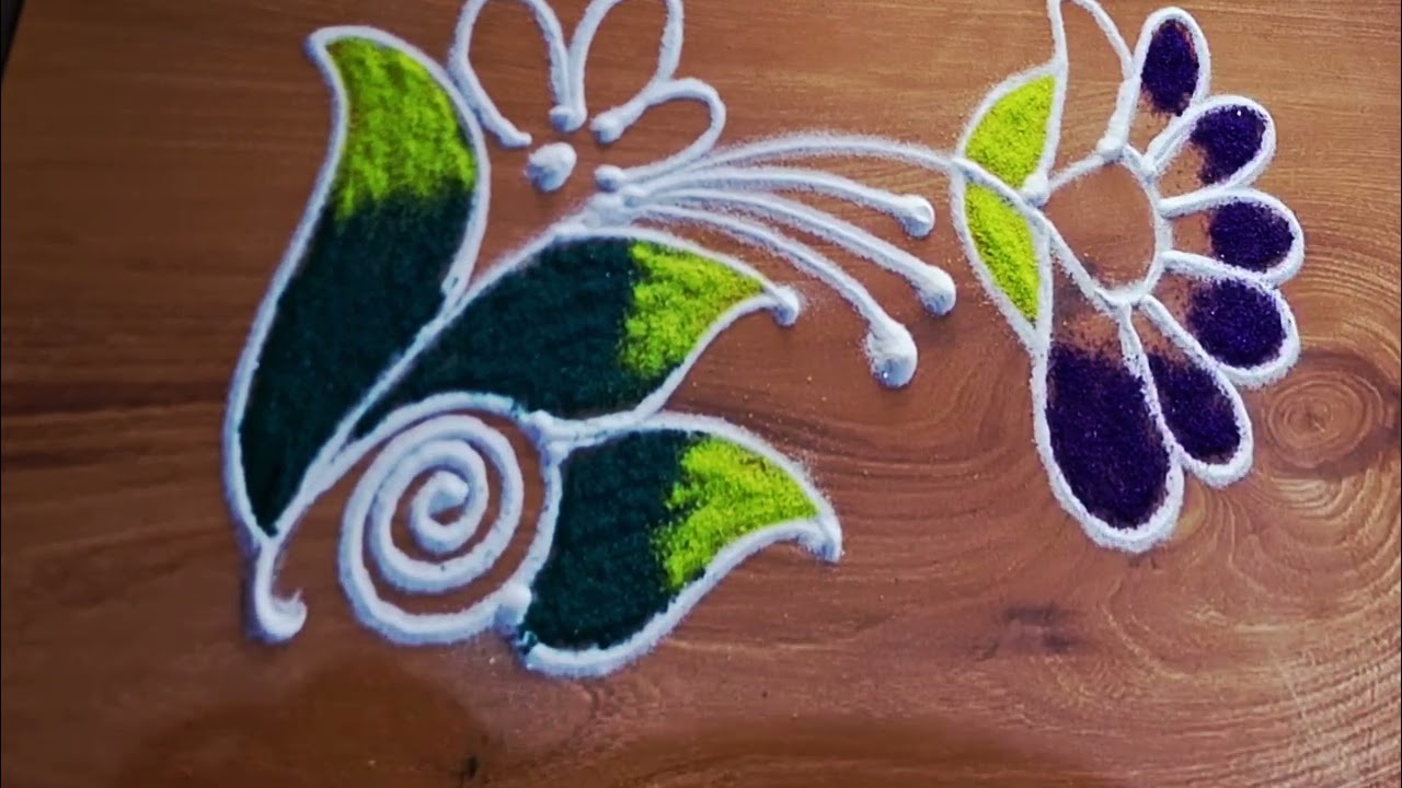 💁‍♀️3 EASY AND SMALL RANGOLI DESIGN #smallrangoli #easyrangoli #dailyrangoli #doorrangoli #festival