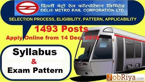 DMRC Syllabus JE Manager CRA Recruitment Exam 2020