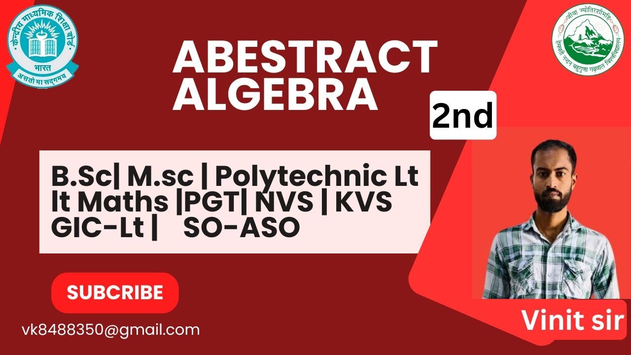 Abstract Algebra for polytechnic lecturer, Lt math's, ASO |B.Sc| M.Sc