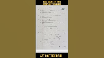 🔥🔥CBSE Class 12 Chemistry Board Question Paper 2023 | Set 1 | Outside Delhi🔥🔥