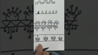 Warli Art basics# Day8# Traditional Warli Border Patterns #Decorative Line Designs