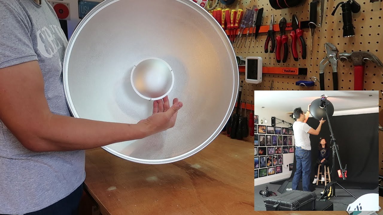 Neewer Photography Aluminum Reflector Beauty Dish with White Diffuser