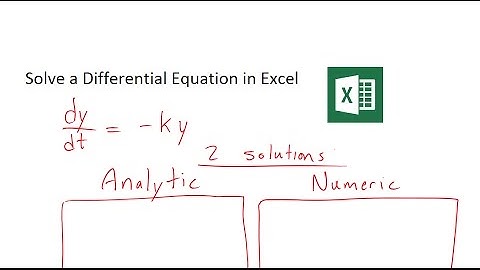 Differential Equation Numeric and Analytic Solutions with Excel