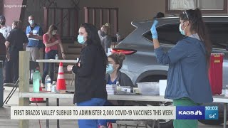 COVID-19 Regional Vaccination SubHub in Brenham distributing vaccines