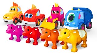 Sing with Mocas! Monster cars & Learn animals for kids. Songs for Kids and Nursery Rhymes.
