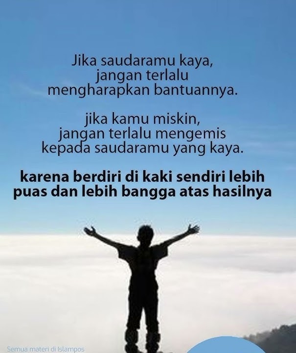 Berdiri diatas kaki sendiri lebih bangga dengan hasilnya