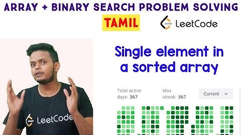 Single Element in a Sorted Array | Leetcode | Binary Search | Programming in Tamil | DSA in Tamil