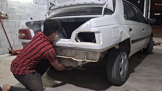 PDR smoothing, hammering, welding of Peugeot car chassis,painting a car,2024