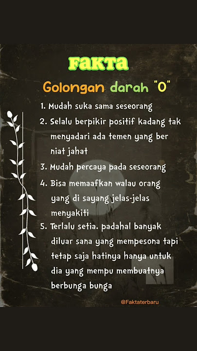 Fakta golongan darah O #fakta