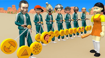 Scary Teacher 3D vs Squid Game Clackers Trying Dalgona Candy Shapes Level Max Challenge Who