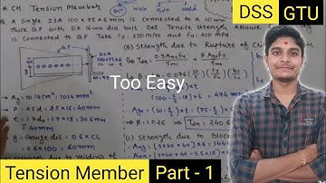 Example of Tension Member | Part - 1 | Analysis | Bolt | DSS | GTU | Amrut Classes