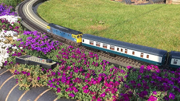 O Gauge Heljan Class 33 & 42 passing on Garden Railway