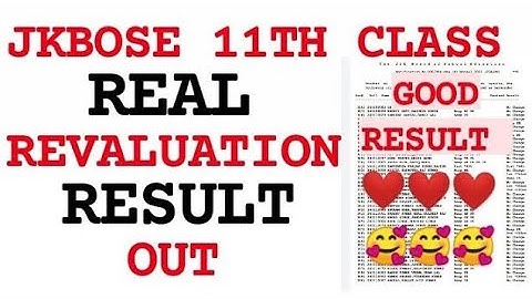 JKBOSE 11th class Revaluation Result Out