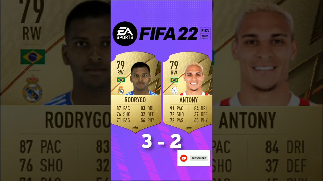 RODRYGO VS ANTONY FIFA COMPARISON 🔥🇧🇷