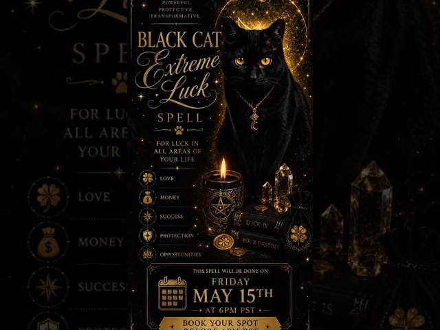 EXTREME LUCK BLACK CAT RITUAL #etsy #casino #manifestation