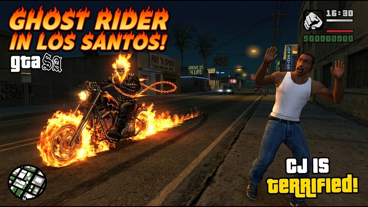 MOTOQUEIRO FANTASMA NO GTA SAN ANDREAS MOD  - TEASER DO QUE VAI VIM KKKKKKKK TUDO PEGOU FOGO HAHAHA