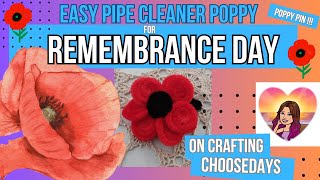 Easy Remembrance Day Poppy Pin!