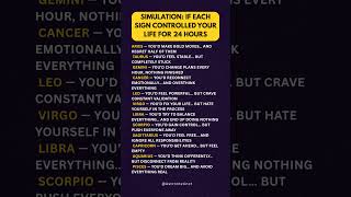 SIMULATION: IF EACH SIGN CONTROLLED YOUR LIFE FOR 24 HOURS  #astrology #zodiac #viral