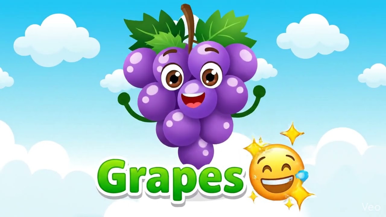 The Bouncing Grapes! 🍇 Learn Fruits for Toddlers | Small, Purple & Tasty! 🍇 Meet the Grapes
