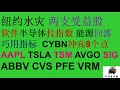 210 纽约水灾两支受益股 软件半导体拉指数 能源XLE回落 巧用指标CYBN冲高9% AAPL TSLA TSM AVGO SIG ABBV CVS PFE VRM 美股 牛股 投资 理财