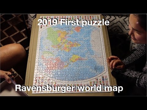 Eng) Jigsaw puzzle 1000pieces Ravensburger - World map/직소퍼즐 1000피스-세계지도 맞추기 1화