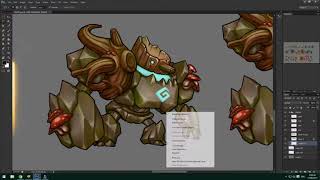 Simple Spine 2d animation Golem demo