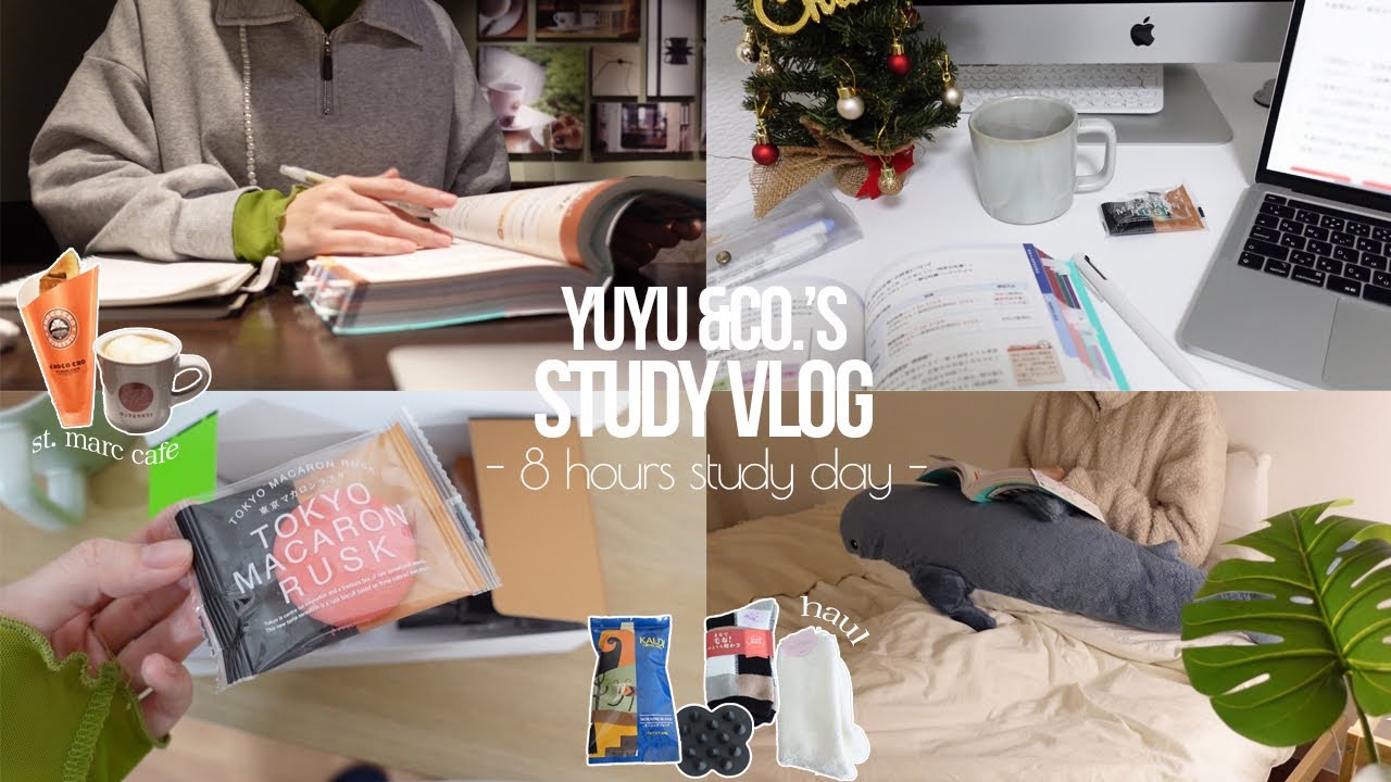 Study vlog / освежиться и учиться 📚 / studying for 8 hours / 7:30 am / cafe / haul / Living in Japan