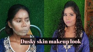 Step by step party makeup tutorial for Dusky skin/ Dusky skin makeup tutorial for begginers