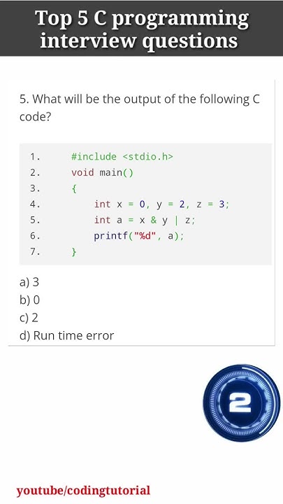C programming interview questions !! Top 5 C programming interview ...