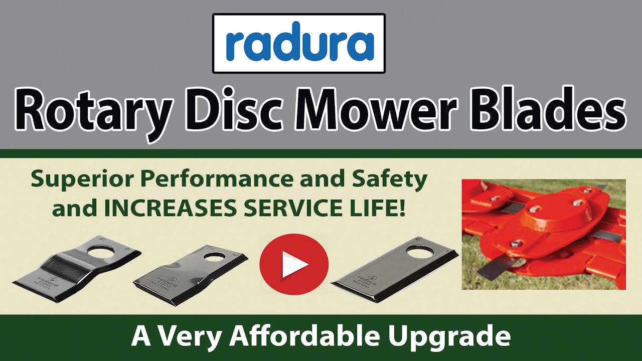 Radura Rotary Disc Mower Blades Spotlight Video, a including a third