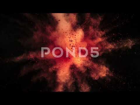 Color Powder Explosion In Super Slow Motion Isolated On Black Background.