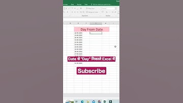 Trick Date से "Day" निकाले Excel में ll #excel #shortvideo #youtubeshorts #shorts #learnmore
