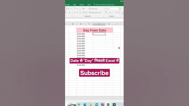 Trick Date से "Day" निकाले Excel में ll #excel #shortvideo #youtubeshorts #shorts #learnmore