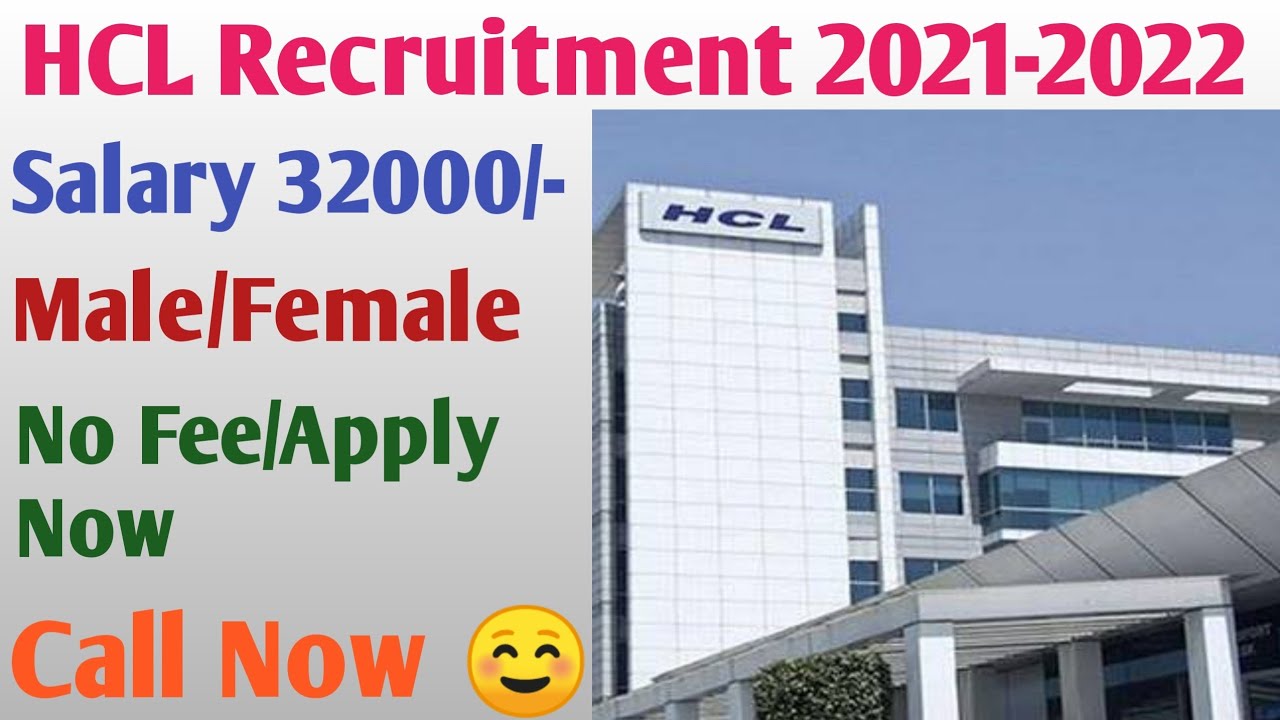 🔴 HCL recruitment 2021 for freshers Private Company Job HCL Company