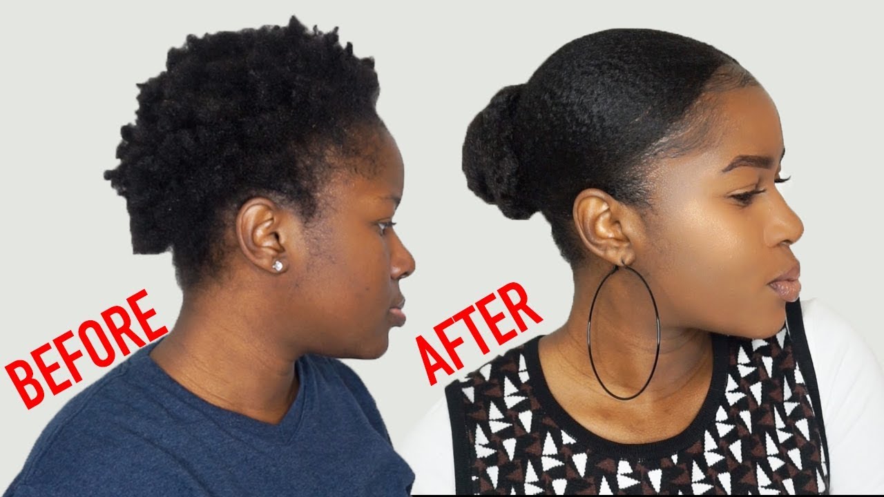EASY: How to do a Low Bun on Shrunken Type 4 Natural Hair!!!|Mona B. -  YouTube