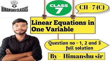 Class - 7th , CH - 7(C) , question no - 1 , 2 and 3 full solution, By - Himanshu sir 
