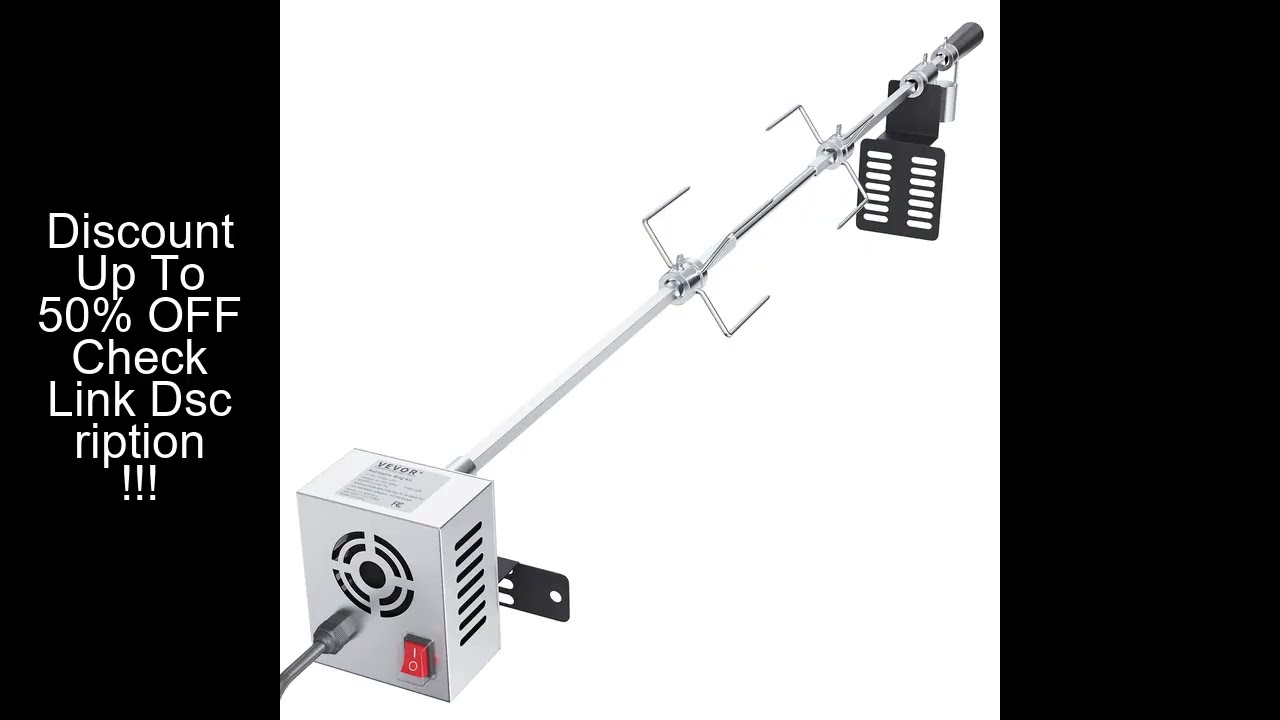 SucceBuy Universal Grill Rotisserie Kit for Grills, Electric BBQ Grill with 9W Motor Stainless Steel