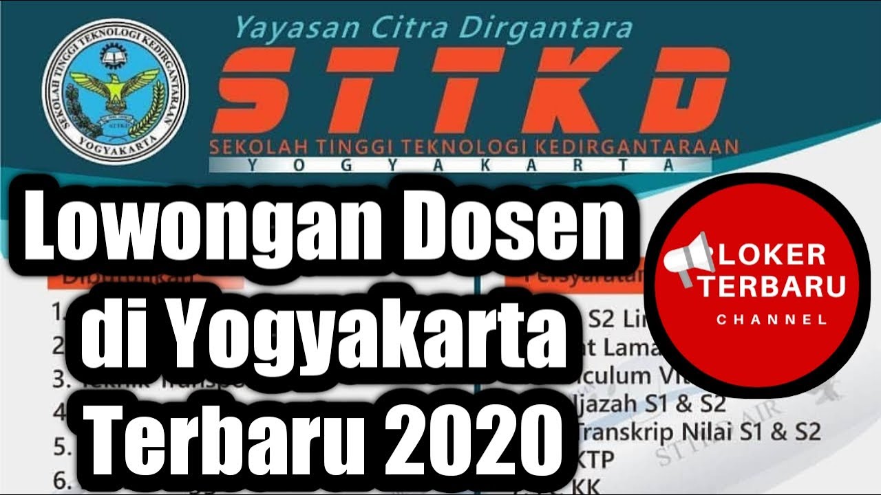  Lowongan  kerja  dosen di  Yogyakarta  LOKER TERBARU YouTube