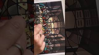 Removing excess gold leaf around the hand-painted halos! #lastsupper #painting #goldleafart #easter