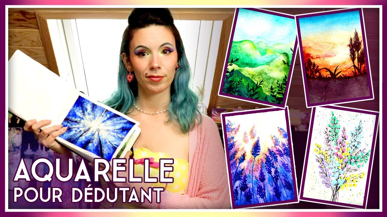 AQUARELLE DEBUTANT 🎨 ! ⭐5 Sujets pour commencer l'aquarelle ! ⭐Tuto Dessin Pas à pas