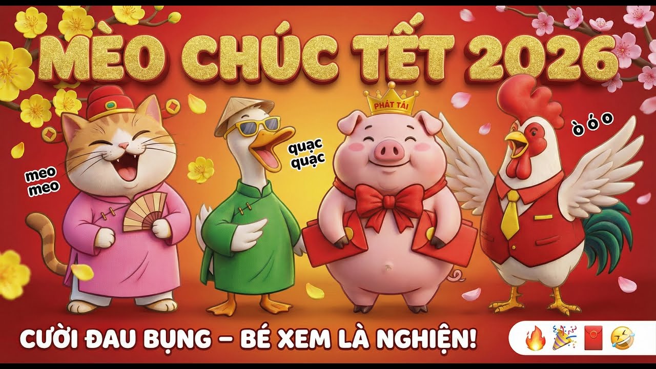 🐱 Mèo Chúc Tết Cực Vui 🧨 | 🐥🐷 Vịt Quạc Heo Ụt Nhảy Xuân | Nhạc Xuân 2026 Hay Nhất!