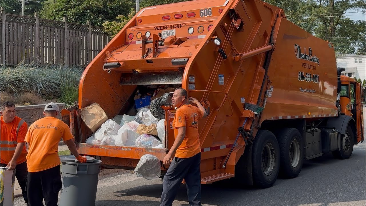 Super Fast Garbage Truck vs Heavy Manual Trash | Meadow Carting 