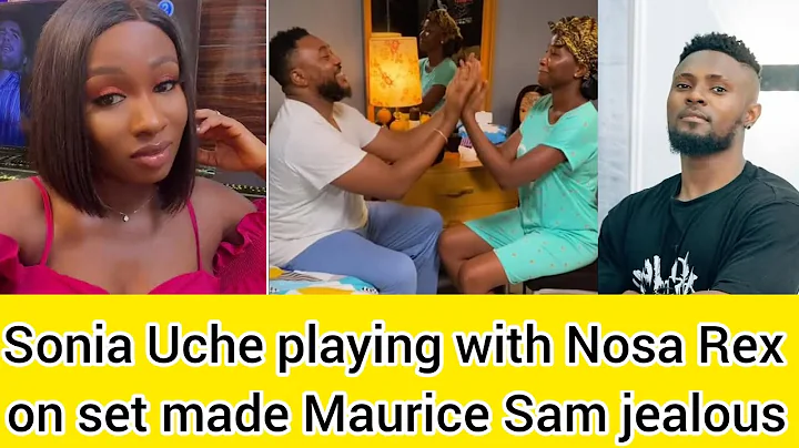 Sonia Uche playing on set with Nosa Rex made Maurice Sam jealous. Watch clip of Rex and Sonia #love