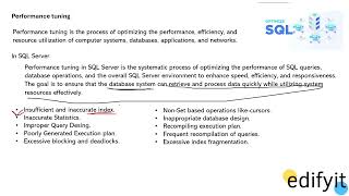 MS SQL Server Performance Tuning Part I
