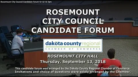 Rosemount Council Candidate Forum, September 13, 2...