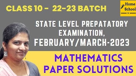 Sslc State level preparatory Mathematics answer key(2022-23)