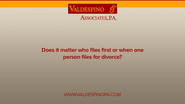 Does it matter who files first or when one person ...