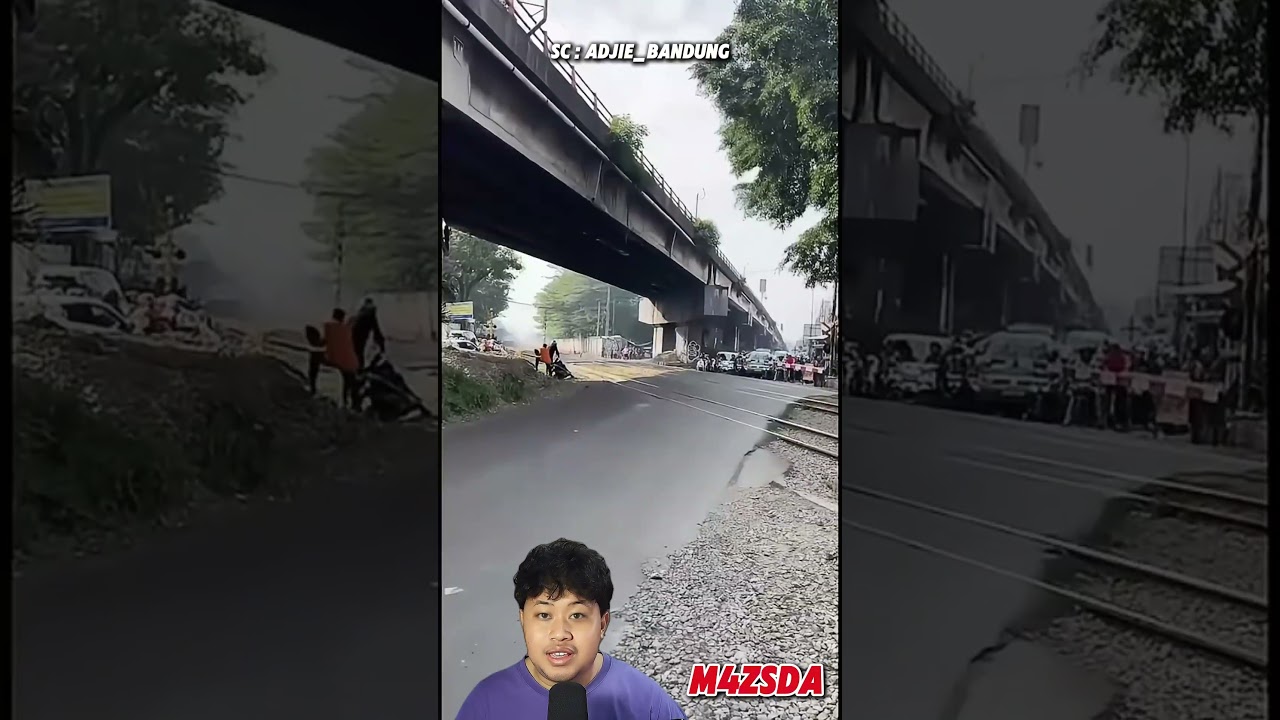 Viral! Seorang Pria Yang Hampir Tertabrak Kereta Api! #m4zsda #shortvideos #shorts #reaction