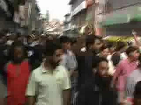 JKLF activist FEROZ AHMAD RAH'S Funeral being taken in a hug